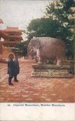 Imperial Mausoleum, Mukden Manchuria - Stone Elephant Postcard
