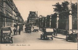 Rue de Rivoli, Paris - Cars & Clock Tower Postcard