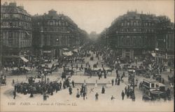 L'Avenue de l'Opéra, Paris - Armistice Day 1918 Crowd Postcard