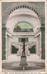 Interior Utah State Capitol, Massasoit Statue Postcard