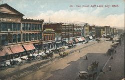 Main Street, Salt Lake City, Utah - ZCMI Building Postcard