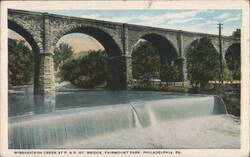 Wissahickon Creek & P. & R. Ry. Bridge, Fairmount Park Postcard