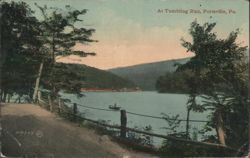 Tumbling Run, Pottsville - Lake with Boat and Road Postcard