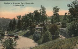 The Zoo in Riverview Park, North Side Postcard