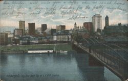 Pittsburgh Skyline from L.E.R.R. Station Postcard