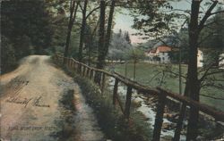 Along Stony Creek, Wooded Road & Stream Postcard
