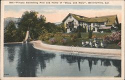 Private Swimming Pool and Home of "Doug. and Mary" Postcard