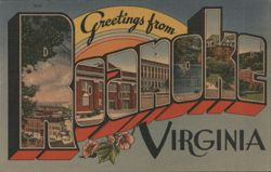 Greetings from Roanoke VA Letter Views Postcard