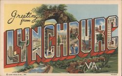 Greetings from Lynchburg VA Large Letter Postcard