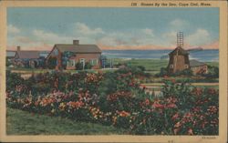 Homes By the Sea, Windmill, Cape Cod, MA Postcard