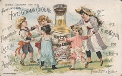 1892 Calendar Hoyt's German Cologne & Rubifoam Ad w/ Children Trade Card