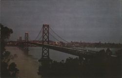 San Francisco-Oakland Bay Bridge at Night Postcard