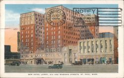 New Hotel Lowry, 4th and Wabasha Streets, St. Paul, Minn. Postcard