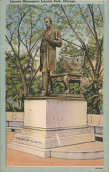 Lincoln Monument, Lincoln Park, Chicago Postcard