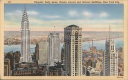 Chrysler, Daily News, Chanin, Lincoln, Lefcourt Buildings Postcard
