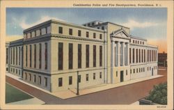 Combination Police and Fire Headquarters Building Postcard