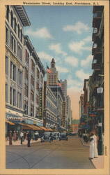 Westminster Street, Looking East, Providence Postcard