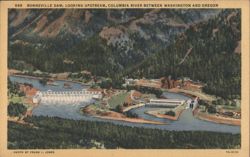 Bonneville Dam, Columbia River, Upstream View Postcard