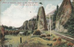 Pillars of Hercules, Columbia River, O. R. & N. Co. Postcard