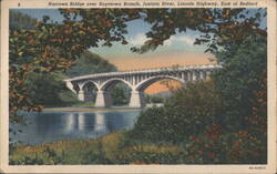 Narrows Bridge, Raystown Branch, Juniata River, Bedford Postcard