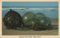 Japanese Glass Floats, Oregon Coast Postcard