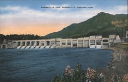 Bonneville Dam, Columbia River Postcard
