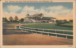 Delaware Park Race Track and Grand Stand Postcard
