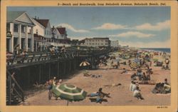Beach and Boardwalk from Rehoboth Avenue Postcard
