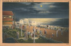 Boardwalk, by Moonlight, Rehoboth Beach, Del. Postcard