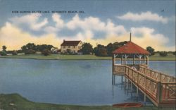 View Across Silver Lake with Pier & Gazebo Postcard