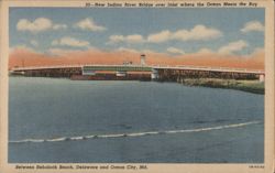 New Indian River Bridge over Inlet where the Ocean Meets the Bay Postcard