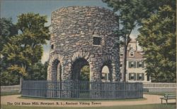 Old Stone Mill, Ancient Viking Tower Postcard