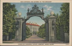 Main Entrance & Gateway to The Breakers Estate Postcard