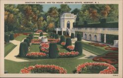 Venetian Gardens & Tea House, Berwind Estate Postcard