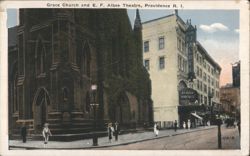 Grace Church & E. F. Albee Theatre, Providence RI Postcard