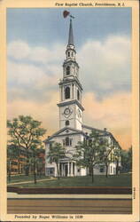 First Baptist Church, Providence, RI - Founded 1638 Postcard