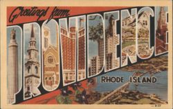 Greetings from Providence Rhode Island Letter Views Postcard