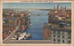 Providence Harbor, Rhode Island Postcard