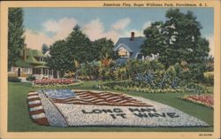 American Flag Flower Bed, Roger Williams Park Postcard