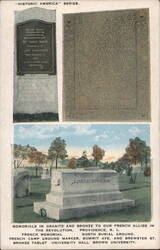 French Allies Revolution Memorials, Providence, RI Postcard
