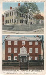 Dorr Mansion & John Brown House, Old Colonial Houses Postcard