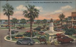 Ponce de Leon Monument and Circle Postcard