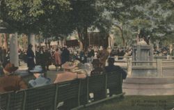 Williams Park with Fountain & People, St. Petersburg, FL Postcard