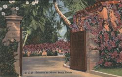 Entrance to Miami Beach Estate with Flowering Vines Postcard