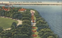 Memorial Park and St. John's River, Jacksonville Postcard
