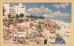 Beach Scene in Sunny Fort Lauderdale Postcard