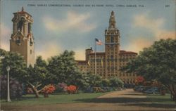 Coral Gables Congregational Church and Biltmore Hotel Postcard