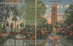 Florida Cypress Gardens & The Singing Tower, Poem Postcard