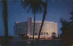 Fontainebleau Hotel at Night, Miami Beach Postcard