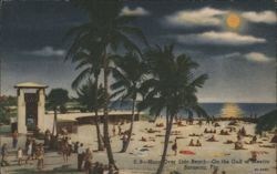 Moon Over Lido Beach, Gulf of Mexico Postcard